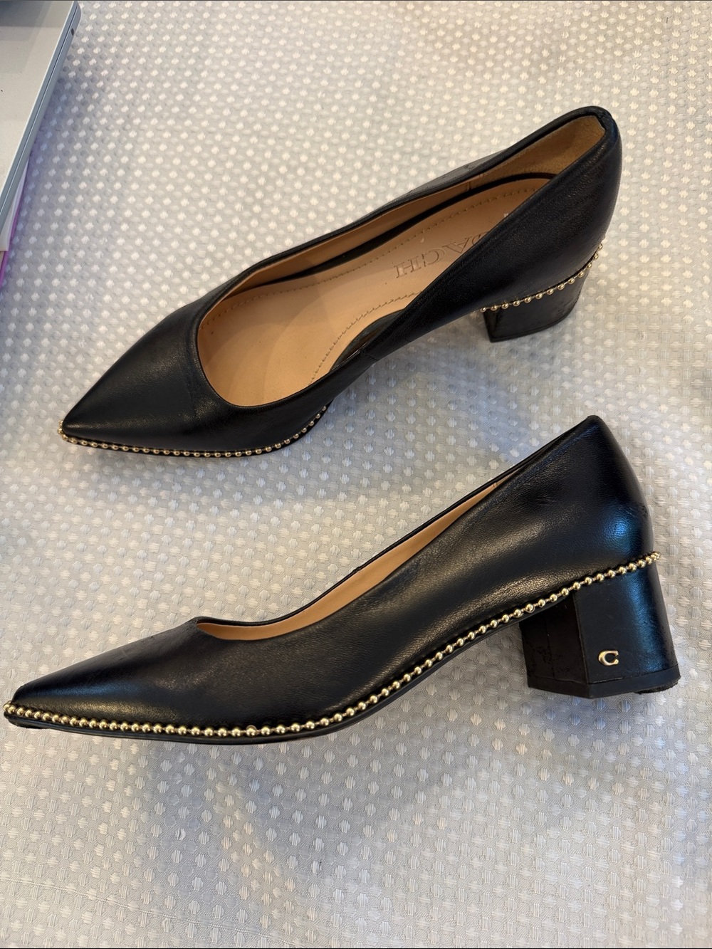 Woman’s Coach Willa Black Pumps block heel Size 5